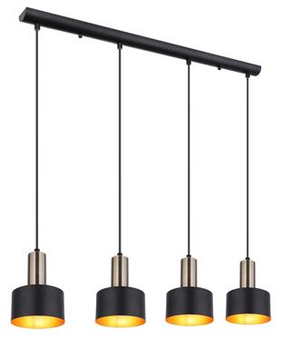 Suspension 4 lumières design Globo Swinni Noir Métal 15375-4H