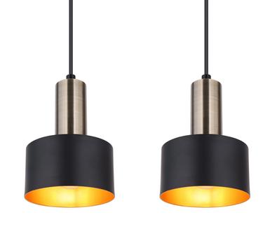 Suspension 4 lumières design Globo Swinni Noir Métal 15375-4H