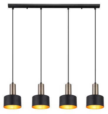 Suspension 4 lumières design Globo Swinni Noir Métal 15375-4H