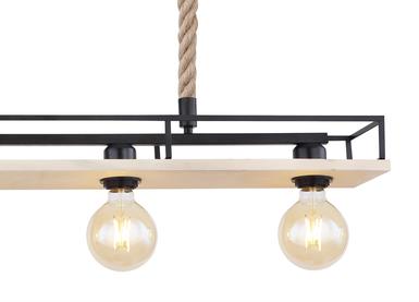 Suspension 4 lumières design Globo Trixi Noir Métal 15458-4H