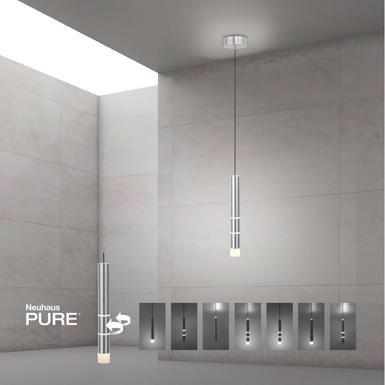 Suspension 4 lumières led Neuhaus Pure-Vega Gris Fer 2211-95