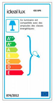 Suspension 5 lampes industrielle Ideal lux Ice Blanc / Or Métal 237671