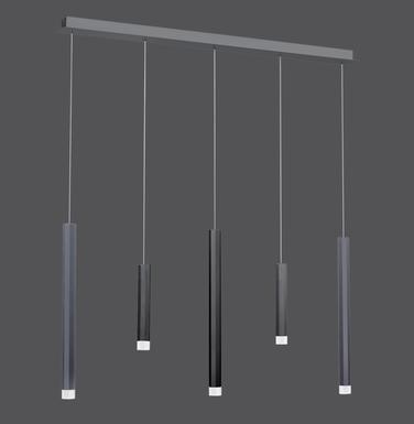 Suspension 5 lampes led Neuhaus Pure-Gemin Noir Métal 2527-18