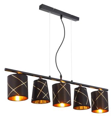 Suspension 5 lumières design Globo Bemmo Noir Métal 15431-5H