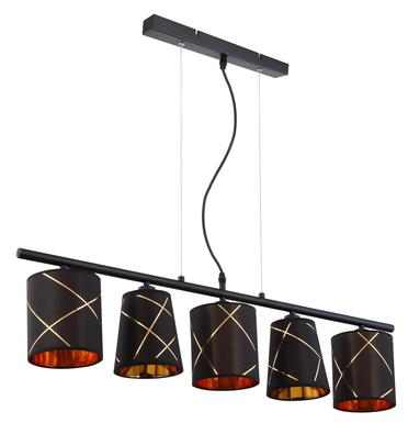 Suspension 5 lumières design Globo Bemmo Noir Métal 15431-5H