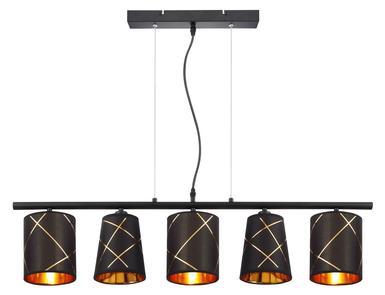 Suspension 5 lumières design Globo Bemmo Noir Métal 15431-5H