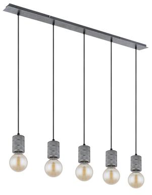 Suspension 5 lumières design Globo Freddy Gris Métal 54036-5H