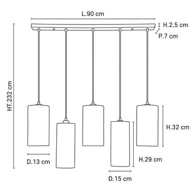 Suspension Cosiness - 5xE27 - Ø 90 cm - Métal / Tissus - Market Set - PR503514