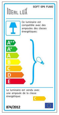 Suspension 6 lampes design Ideal lux Soft 111841