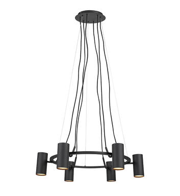 Suspension 6 lampes design Markslöjd Porto Noir Métal 107357