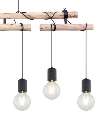 Suspension 6 lumières design Globo Hermine Noir Métal 54030-6H