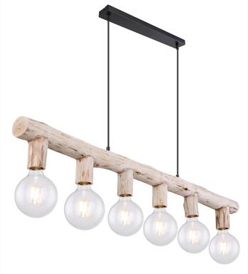 Suspension 6 lumières design Globo Ray Noir Métal 15441-6H