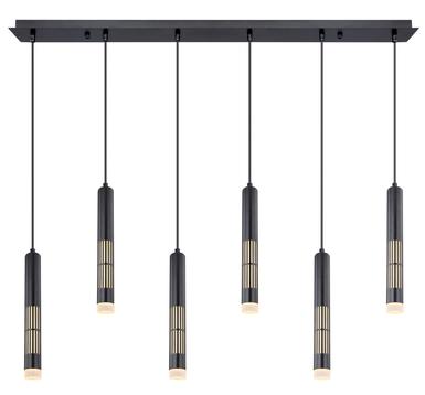 Suspension 6 lumières led Globo Atri Noir Métal 15630-6H