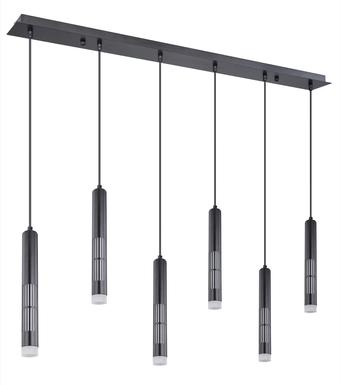 Suspension 6 lumières led Globo Atri Noir Métal 15630-6H