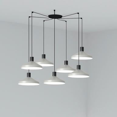 Suspension 7 lampes design Faro Kombo Gris Métal 68595-7L