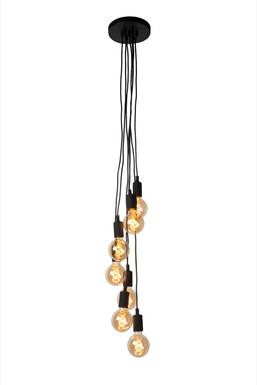 Suspension 7 lampes industrielle Lucide Fix Noir Métal 08408/07/30