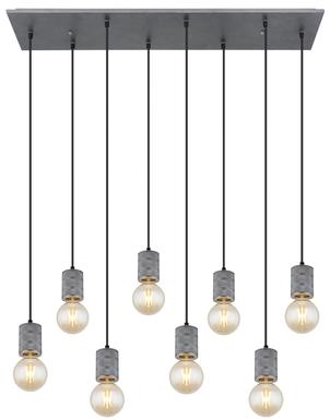 Suspension 8 lumières design Globo Freddy Gris Métal 54036-8