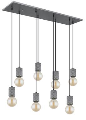 Suspension 8 lumières design Globo Freddy Gris Métal 54036-8