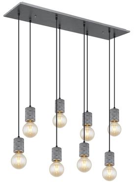 Suspension 8 lumières design Globo Freddy Gris Métal 54036-8