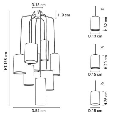 Suspension Cosiness - 8xE27 - Ø 54 cm - Métal / Tissus - Market Set - PR503516