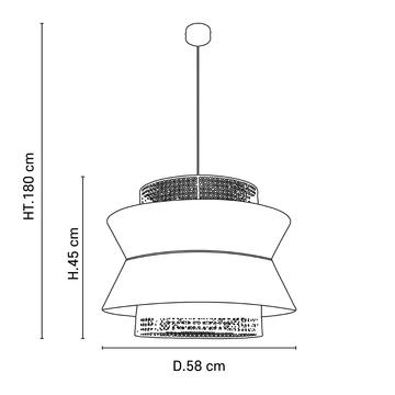 Suspension Singapour avec abat-jours Ø 58 cm XL - Gris clair / Épices - Market Set - 655913