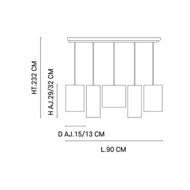 Suspension Formentera Ø 90 cm - 5xE27 - Bana - Raphia frangé - Market set - PR503489