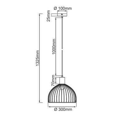 Suspension Blacky Ø 30 cm - Noir  - Métal - Brilliant - 99391/06