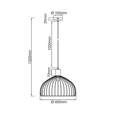 Suspension Blacky - Ø 40 cm - Noir / Métal - Brilliant - 99392/06