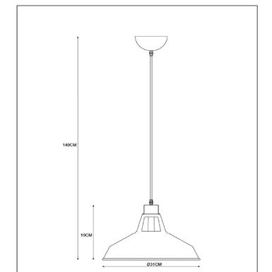 Suspension BRASSY - Ø 31 cm - 1xE27 - Metal - Noir - Lucide Métal 43401/31/30