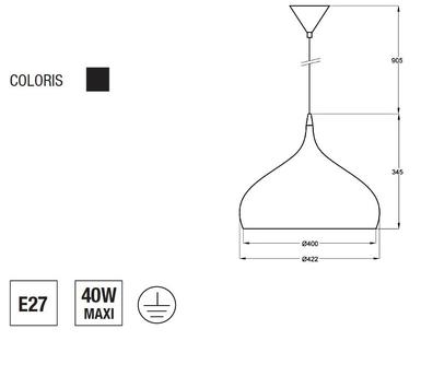 Suspension Norma - Noir / Aluminium - Aluminor - NORMA S N