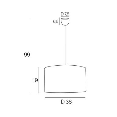 Suspension design Corep Cylindre Blanc Tissu 656409