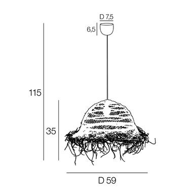 Suspension design Corep Majorelle Noir Fibre végétale 656682