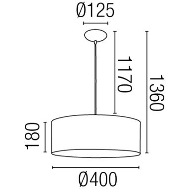 Suspension design Faro SEVEN acier+tissu 68283