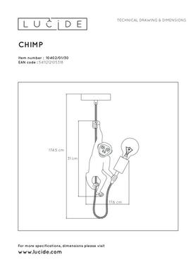 Suspension EXTRAVAGANZA CHIMP  Ø 18 cm - Or - Lucide - 10402/01/30