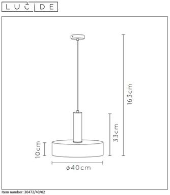 Suspension GIADA Ø 40 cm - 1xE27 -  Or Mat Acier - Lucide - 30472/40/02