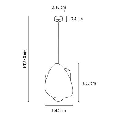 Suspension Screen H 340 cm - Noir / Cannage naturel- Market Set - 656072