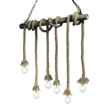 Suspension en corde 6 lampes Ideal lux Canapa Antique Corde 134826