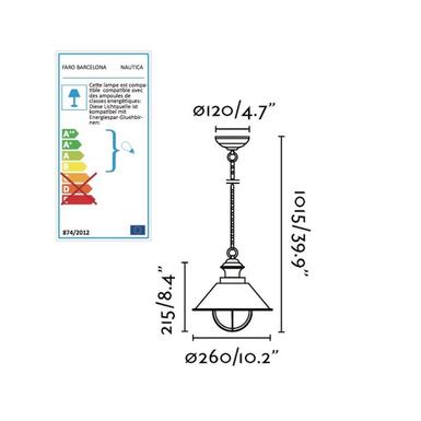 Suspension extérieure contemporaine Faro nautica Blanc Métal 71106