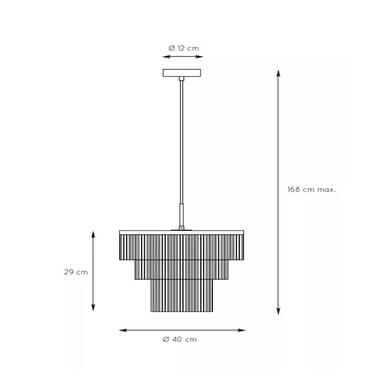 Suspension Extravaganza Frills Ø 40 cm - 1xE27 - Or mat / Noir - Coton / Métal - Lucide - 03442/40/02