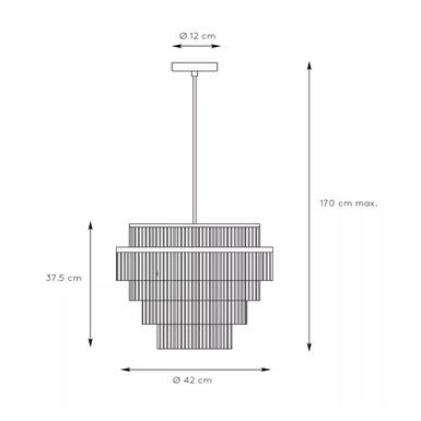 Suspension Extravaganza Frills Ø 42 cm - 1xE27 - Or mat / Noir - Coton / Métal - Lucide - 03442/42/02