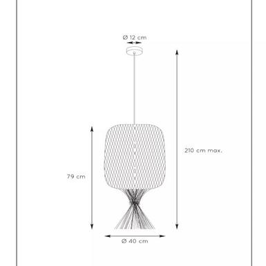 Suspension GARVE - 1xE27 - Vert - Rotin - Lucide - 03436/40/33