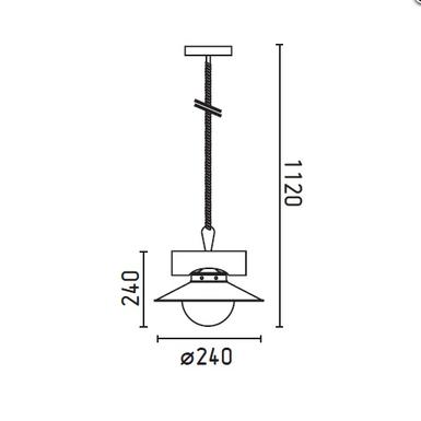 Suspension industrielle Faro Nudos Métal + Verre 68139