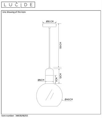 Suspension industrielle JULIUS Ø 40 cm - Design  Lucide - Fumé Métal 34438/40/65