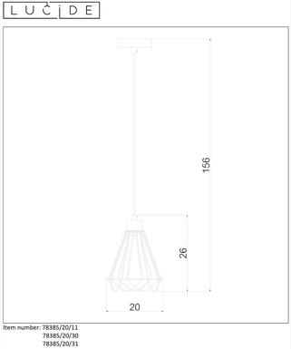 Suspension industrielle Lucide Kyara Blanc Métal 78385/20/31