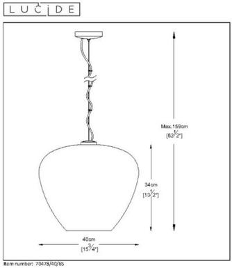 Suspension en verre SOUFIAN - Ø 40 cm - Verre Fumé / Métal - Lucide - 70478/40/65