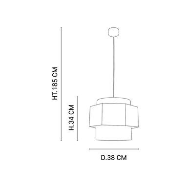 Suspension Marrakech L Ø 38 cm - Kaki - Lin / Raphia frangé - Market set - 655573