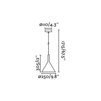 Suspension led Faro Pam Noir / Or Aluminium 64162