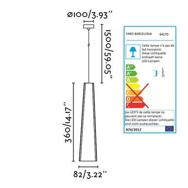 Suspension led Faro Pluma Blanc Aluminium 64170