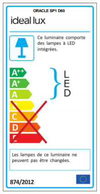 Suspension led Ideal lux Oracle Blanc Aluminium 211398