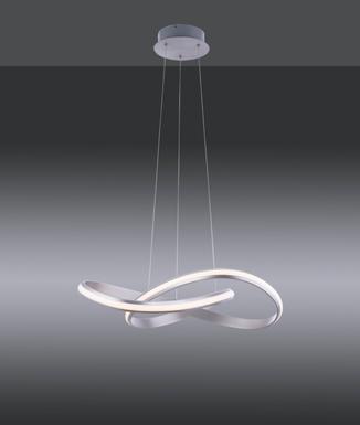 Suspension led Leuchten Direkt Lolasmart-Melinda Gris Aluminium 18432-55